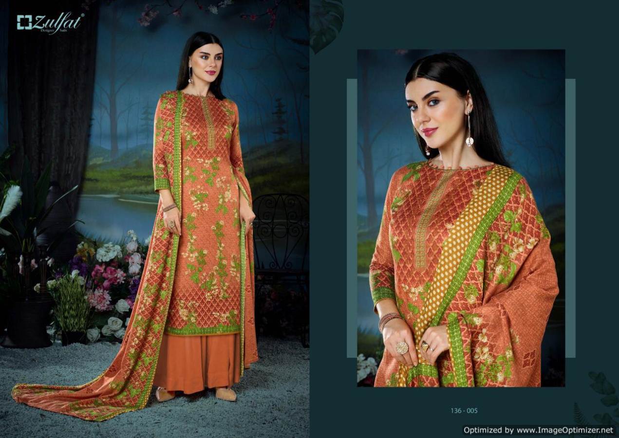 Zulfat Winter Fantasy 2 Pure Pashmina Designer Party Wear Dress Material